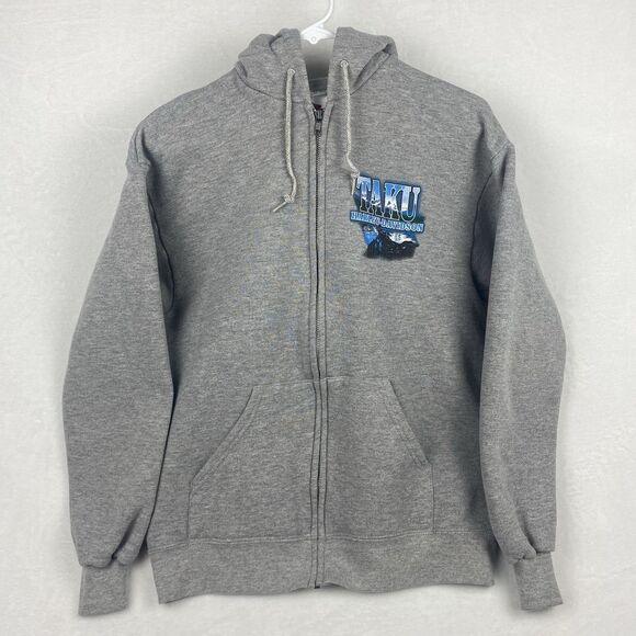 Harley Davidson Taku Juneau Alaska Zip Up Sweater Adult Medium Gray Hooded - Picture 2 of 10